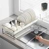 Mamakura Блюдо Нержавеющее Блюдо Разделяемое Большое Место для Блюд Кухонная Сушилка для Посуды Сушилка, Расширяемая, Сталь, Сушилка, 2-ярусная, Вместимость, Сушилка,