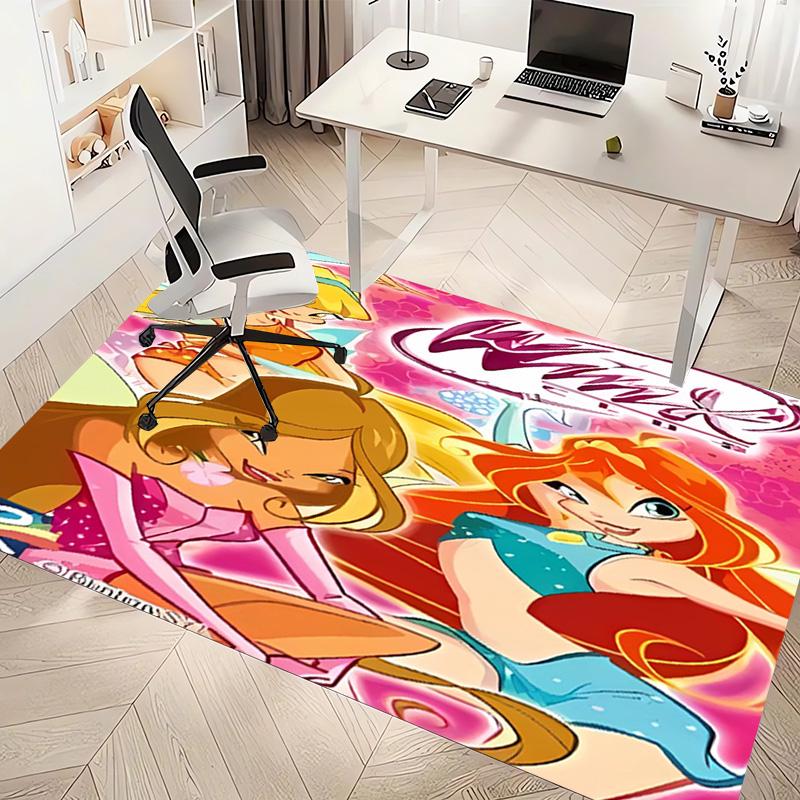 1pc Winx Club Print Area Rug - Soft, Washable Non-Slip Indoor Mat, Living Room, Home Office Decorative Rug,Office Decorative