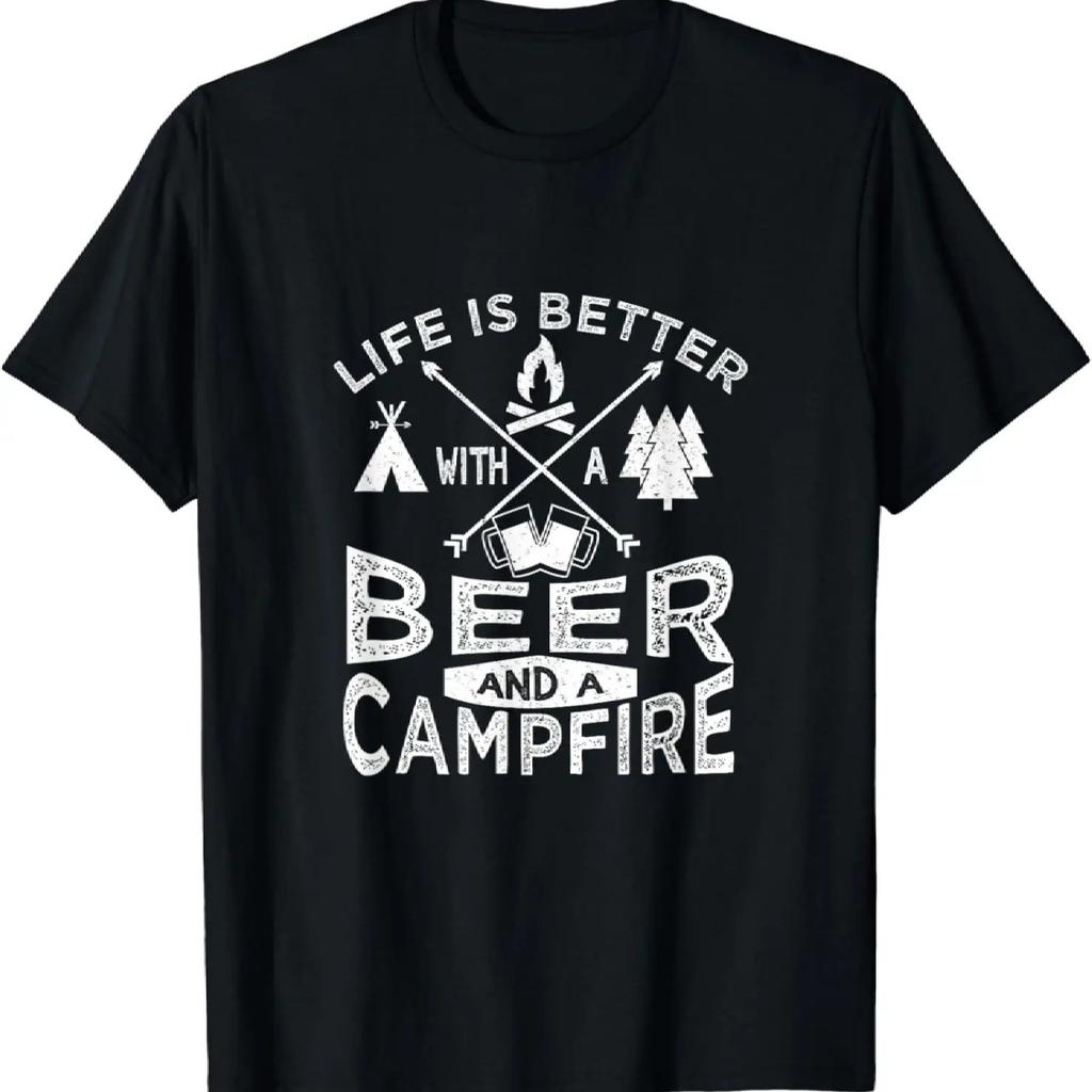 Camping Shirt Beer Campfire Life Love Camp Fire Tshirt Gift,Leisure and comfortable