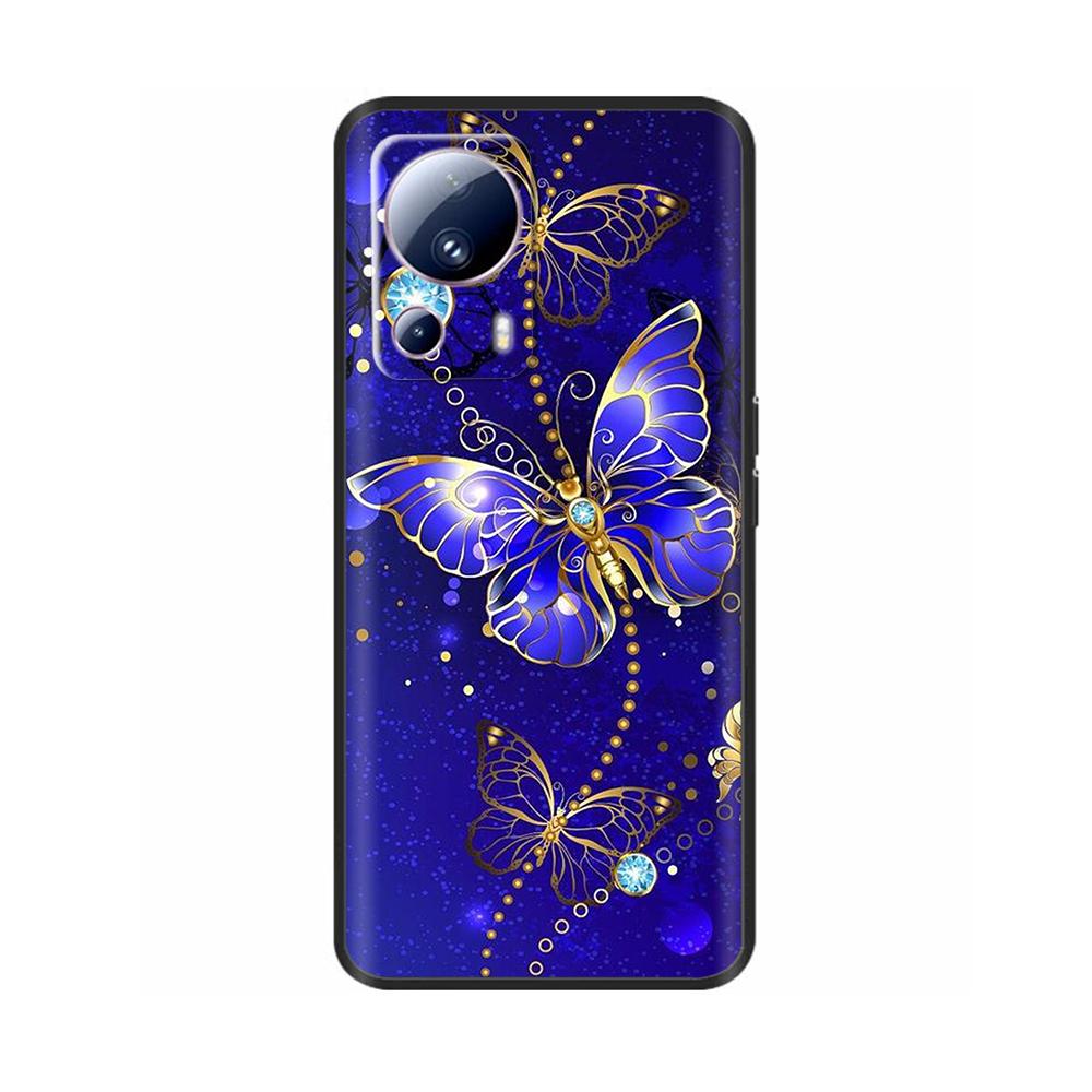 Чехол для Xiaomi 13 Lite Для Xiaomi Mi 13 Lite 5G Цветочный Мягкий Жидкий Силиконовый Чехол Для Xiaomi13lite Защита Задняя Крышка Fundas