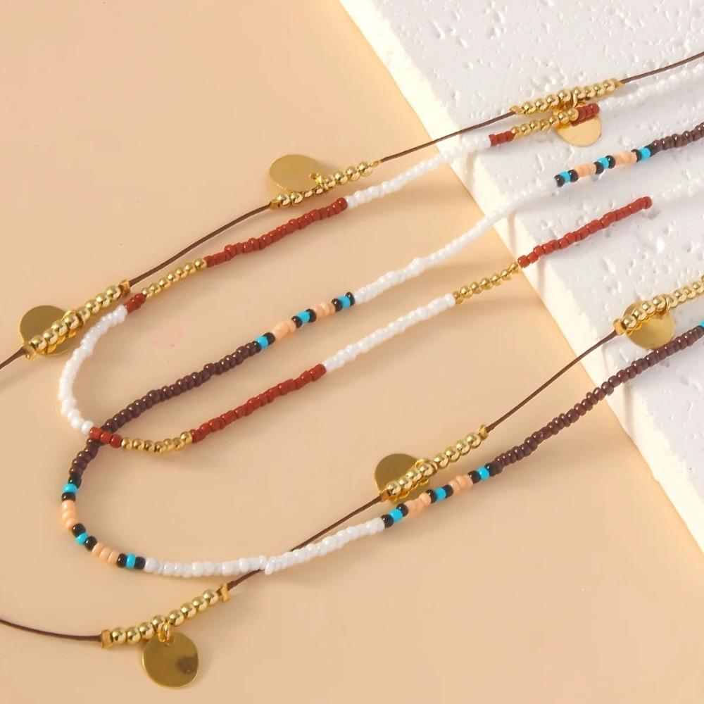 Multi-layer Clavicle Chain Jewelry Bohemian Necklaces Retro Bead Necklaces  Daily