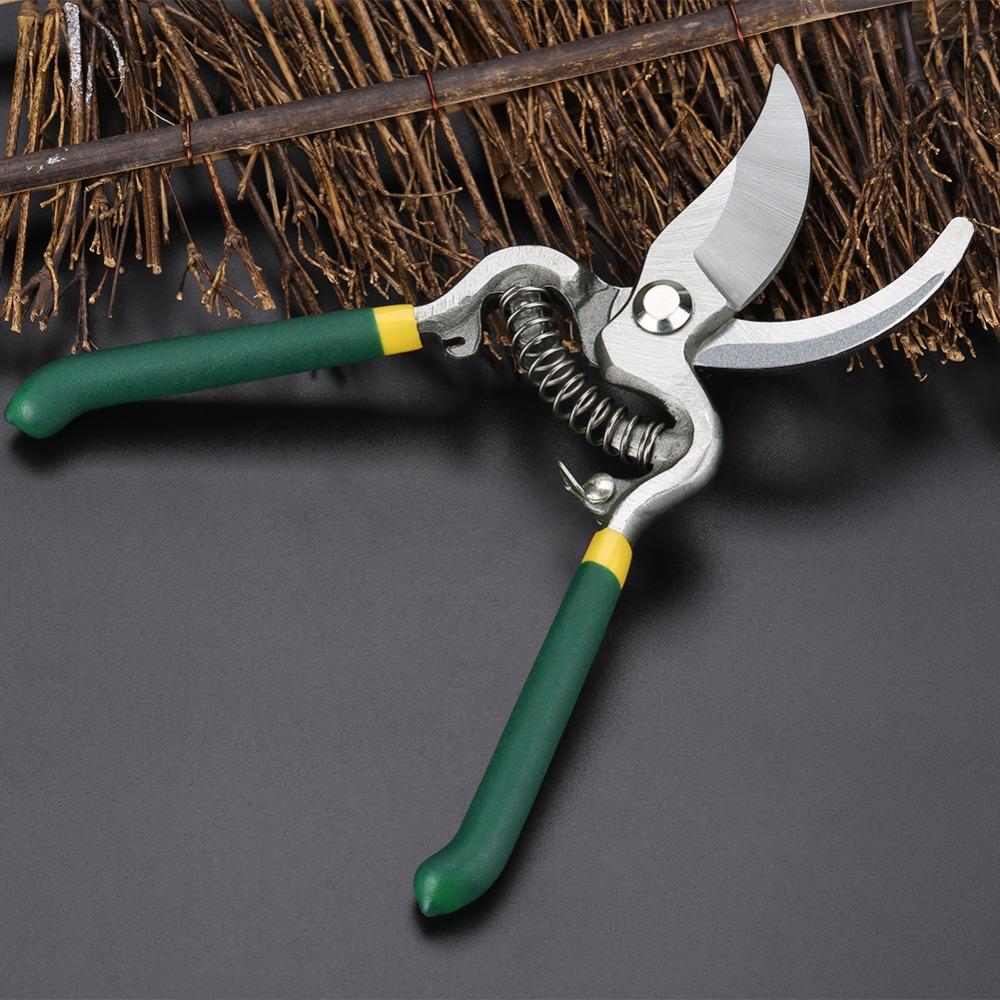 High Carbon Steel Pruning Shears Black and Green Bypass Pruners Fruit Tree Maintenance