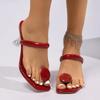 Fashion 2025 Shoes Female Thong Women's Slippers Plus Size Fashion Dress Slippers Women Square Toe High Heels Outdoor Modern Sandals