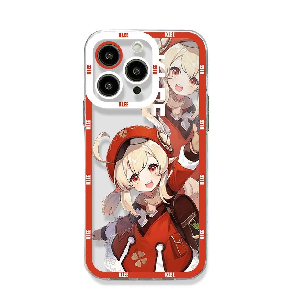 Чехол для телефона Genshin Impact для iPhone 11 12 13 14 15 16 Pro Max Plus Mini 7 8 SE X XS XR Прозрачный Мягкий Силиконовый Чехол-крышка Сяо Кли