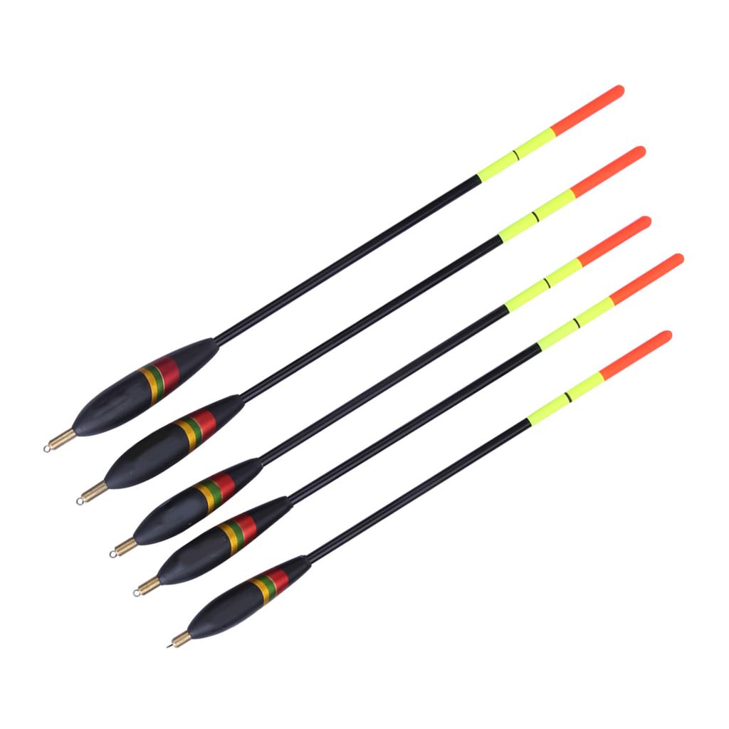 5 Pcs Durable Balsa Wooden Fishing Floats Bobber Multi Purpose Fish Feed Baits Accessories Kit( )