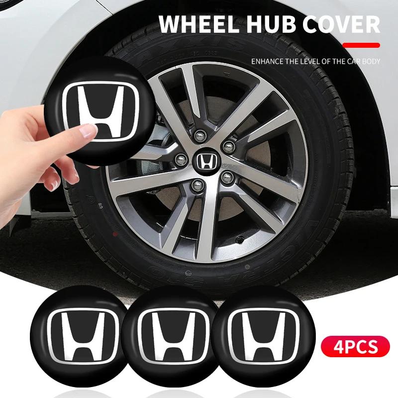 4Pcs Car Emblem Wheel Hub Center Cap Sticker Rim Badge Cover For Honda Civic Accord Odyssey City Pilot Jazz CRV HRV Legend