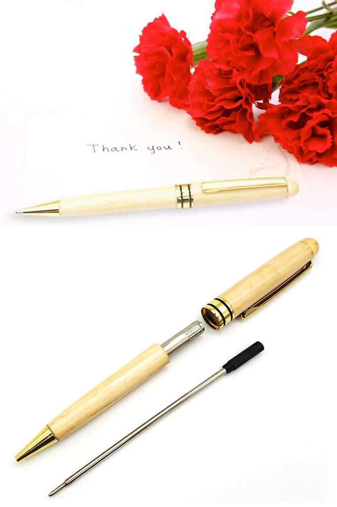 Деревянная шариковая настольная ручка Daisybee из черного натурального клена, в коробке, подарок, чехол, на масляной основе, стержень,