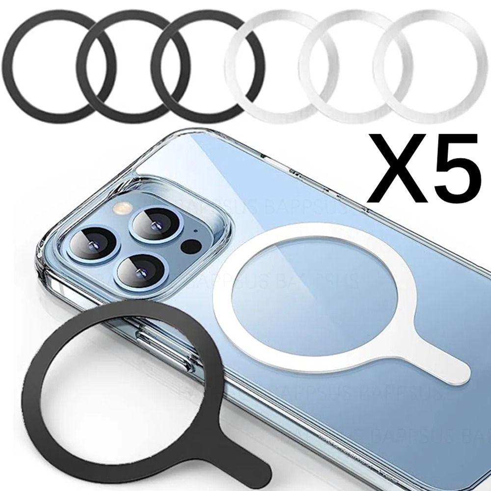1/5Pcs Magnetic Magnet Metal Plate Ring Q Styling Stainless Steel Iron Sheet Sticker Universal Wireless Charger Car Phone Holder