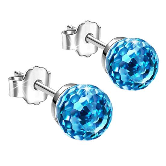 1 пара сережек-гвоздиков с цветными стразами, круглый дизайн, регулируемая посадка