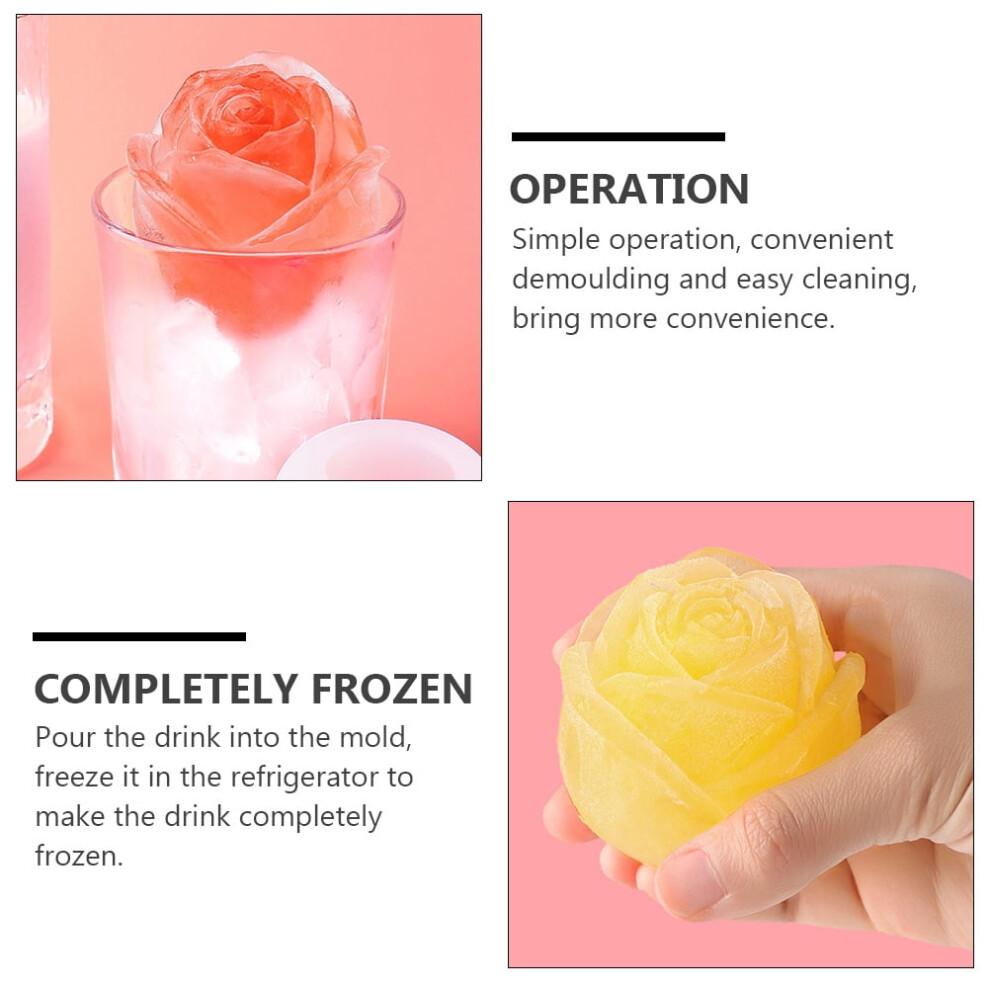 Rose-shaped silicone ice cube mold white