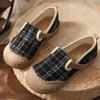 Scottish Plaid Retro Single Shoes Ethnic Style Cotton and Linen Breathable Sole College All-match Fisherman Shoes Trend Comfort Simplicity Shoes