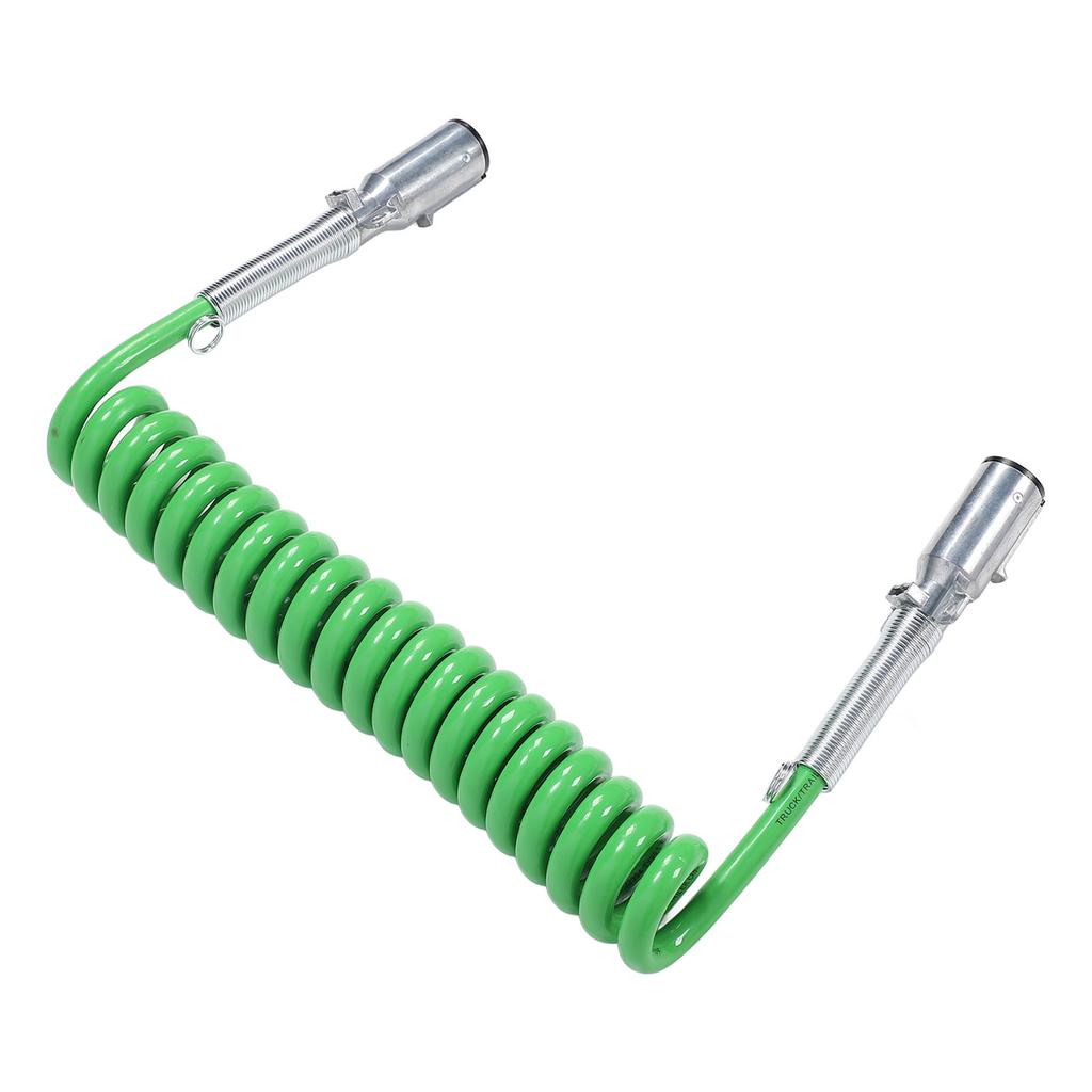 7-контактный спиральный шнур для прицепа 15 футов Улучшенные характеристики Сверхмощный электрический спиральный кабель для полуприцепа, тягача