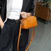 Genuine Leather Women's Bag High End Summer New Vegetable Tanned Soft Leather Retro Pillow Bag Large Capacity Single Shoulder Crossbody Bag