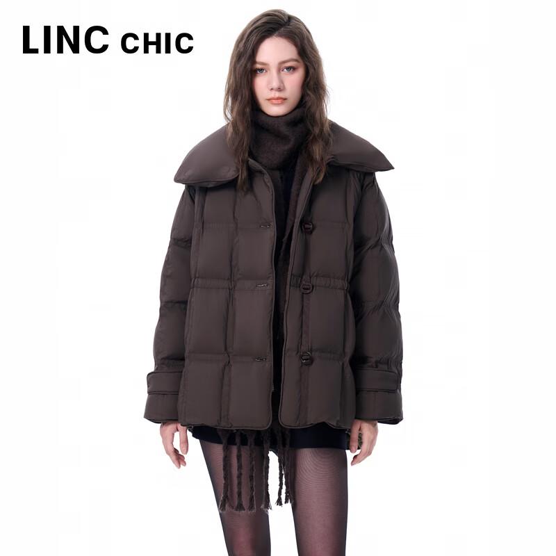 Женская короткая свободная пуховая куртка Jinyujie с большим воротником