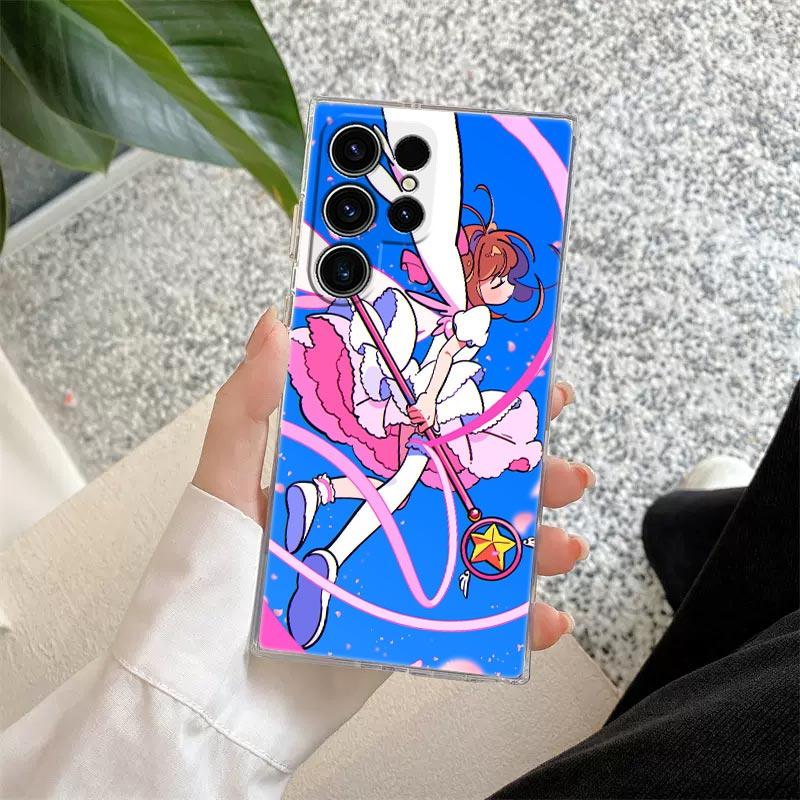 Чехол для телефона с аниме Card Captor Sakura для Samsung S24 S23 Ultra 5G S22 S20 S10 Plus S21 FE Прозрачные чехлы Cover Galaxy S24Ultra Funda