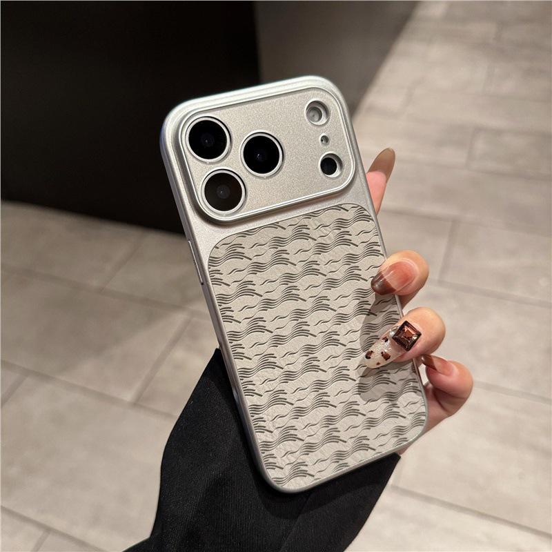 Чехол из тисненой кожи для iPhone 17, Полное покрытие, Большое окно, Также подходит для 16 Pro