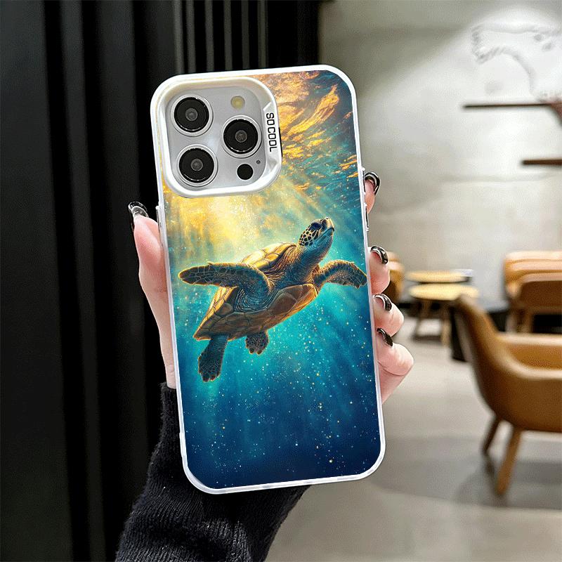 Летняя Морская Черепаха Милый Ударопрочный Чехол для Телефона для iPhone 17 Air 16 16E 15 Pro Max 14 Plus 13 Mini 12 Задняя Крышка Противоударный Fundas
