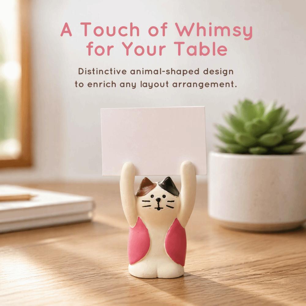 Animal Shaped Table Number Holder Pink Photo Card Stand Decorative Desk Decoration Clip Office Use