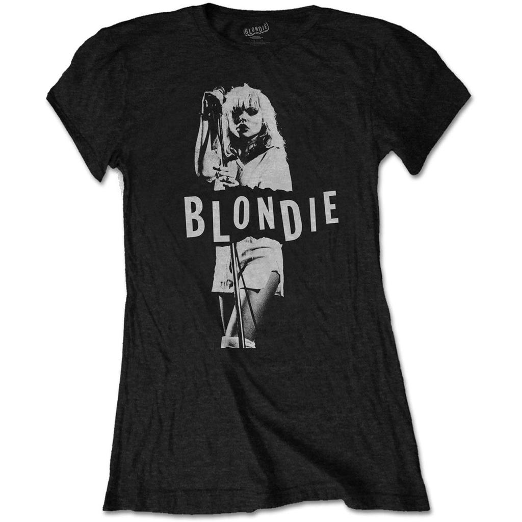 Blondie Ladies Slim Fit TShirt Mic Stand OFFICIAL NEW