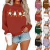 Women's Casual Fashion Round Neck Long Sleeve Halloween Printed Sweatshirt