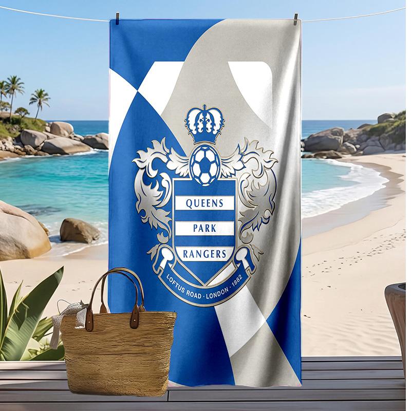 Queens Park Rangers Football Print Beach Towel, Large Soft Quick Dry Towel for Beach Camping Swimming
