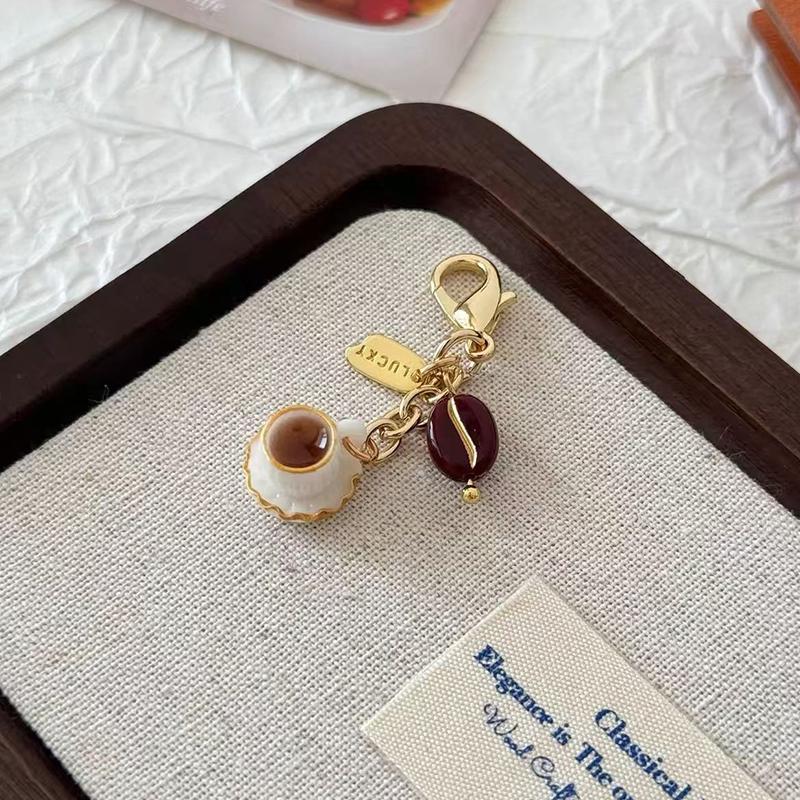 Творческий уникальный пончик хлеб кофе телефон брелок ремешок кулон шнурок имитация еды игрушки брелок сумка аксессуары подарок