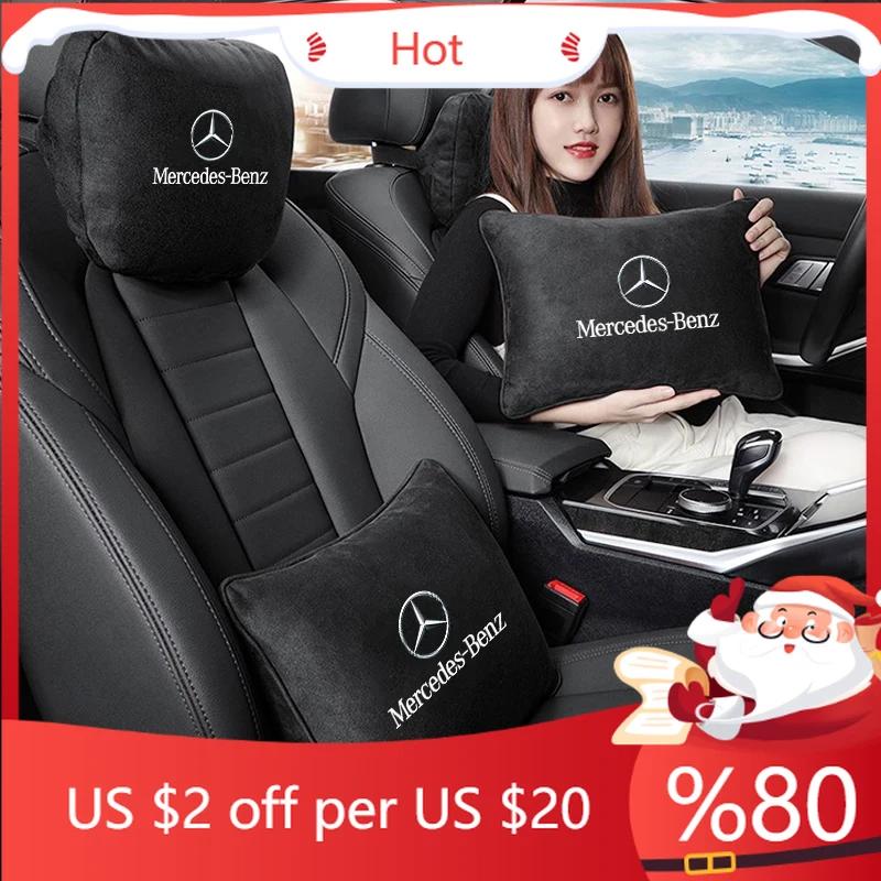 UKBCM1 2025 Hot High Quality Car Headrest Neck Support Seat Soft Lumbar Pillow For Mercedes Benz AMG W204 W205 W203 W211 W212 W213 W201