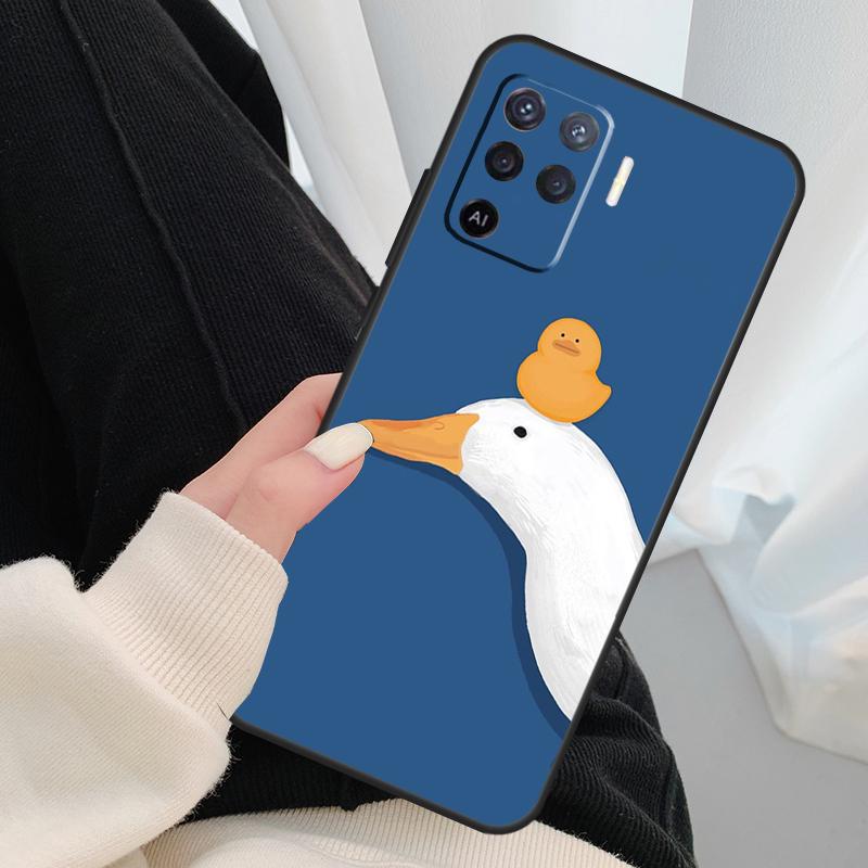 Мультяшный забавный гусь Чехол для Oppo A96 A76 A16 A60 A98 A58 A78 A18 A38 A80 A40 A77 A57 A17 A74 A54 A94 A15 A5 Pro