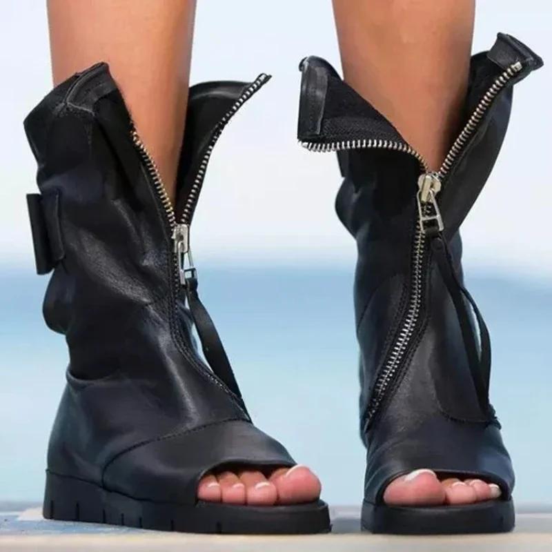 Весна Осень 2025 Новые Женские Сандалии Простые Удобные Женские Туфли Универсальные Легкие Женские Одинарные Ботинки Повседневная Женская Кожаная Обувь