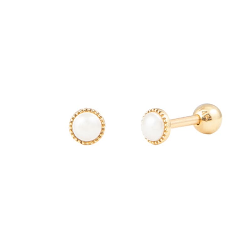 Пирсинг LUNNE 14k с жемчугом в глухом закреплении (14-каратное золото) c04
