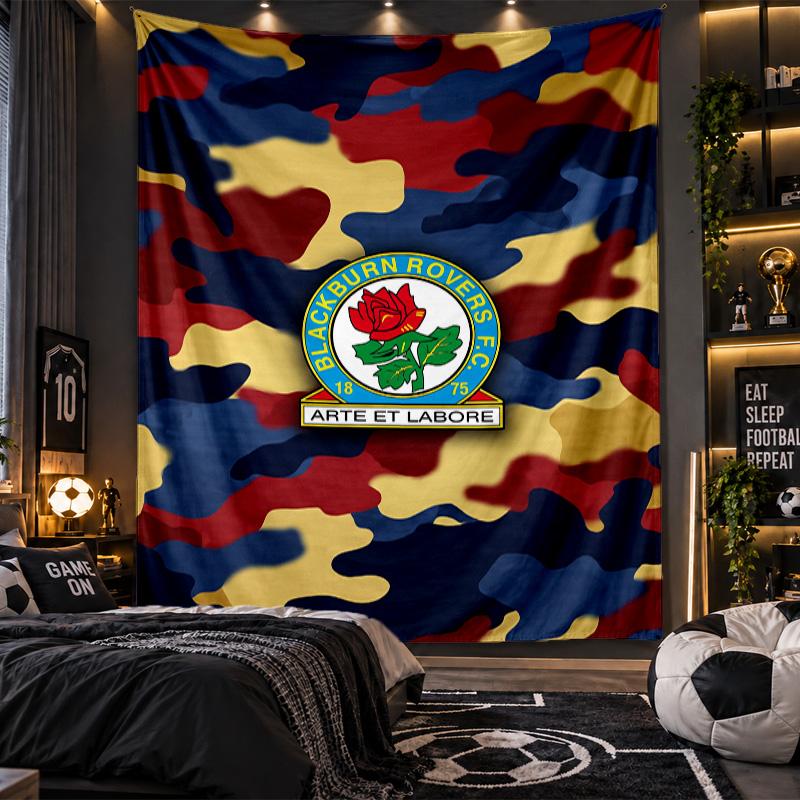 Wall Hanging Tapestry Blackburn Rovers Football Print Cloth for Living Room Bedroom Home Decor