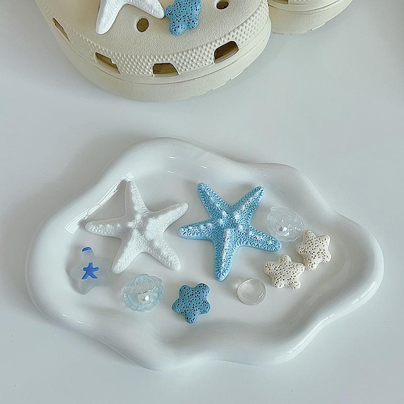 9 шт./набор Океаническая вулканическая порода Морская звезда Сделай сам Съемные аксессуары для обуви для женских пляжных сандалий Шлепанцы Декоративные пряжки