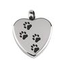 Stainless Steel Dog Pet Paw Heart Keepsake Memorial Pendant