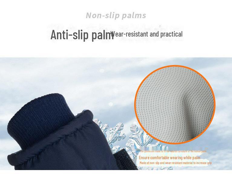 Новые стильные зимние водонепроницаемые ветрозащитные детские варежки с бархатной подкладкой