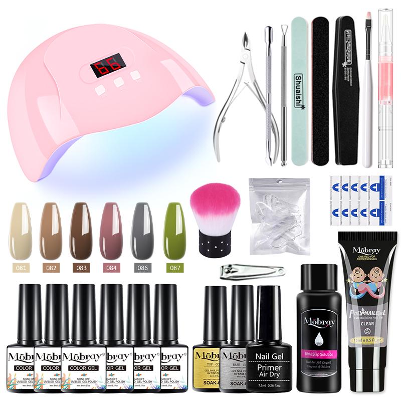 Mobray Manicure Set Professional Full Acrylic Nail Kit Set For Nail Gel Nails Complete Kit Nail Extension Polygels Set