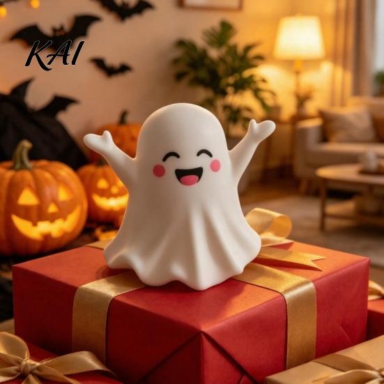 Playful Desk Accessories for Women 6Pcs Halloween Ghost Figurine, Cute Pen Holder, Miniature Decor, Funny Compact Holders Pencil Stand Ornament,