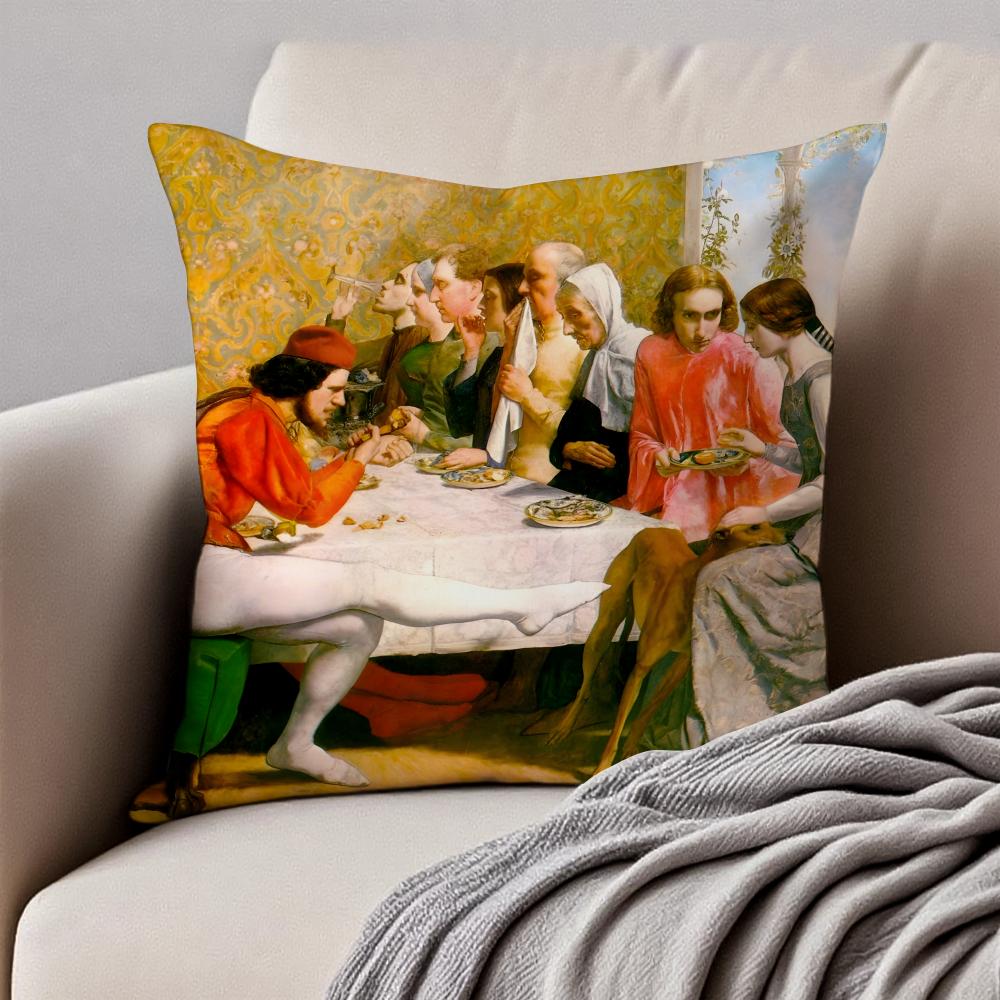 Классический JJohn Everett Millais Наволочка Наволочка Антиклещевая Невидимая молния Короткий плюш Подушка для дивана