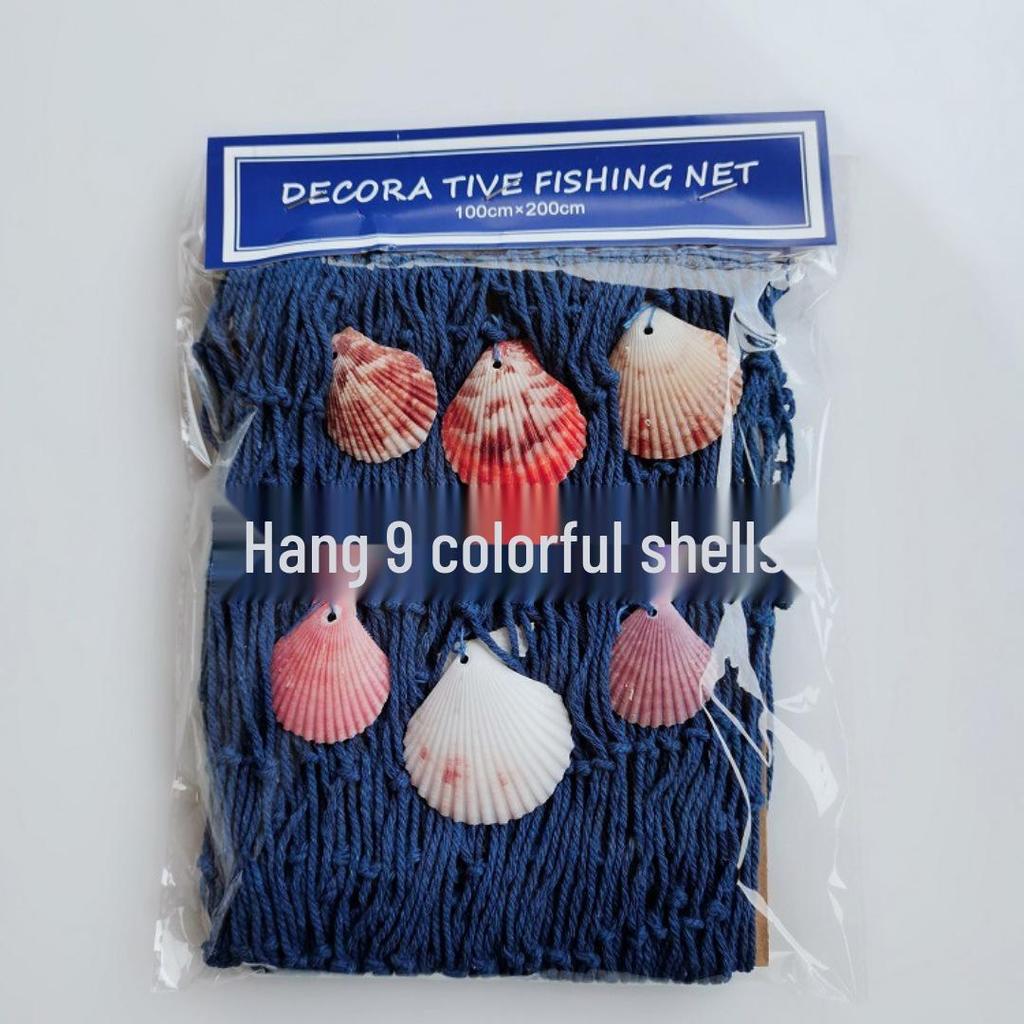 Хлопковая рыболовная сеть ручной работы, настенное украшение с ракушками и поплавками