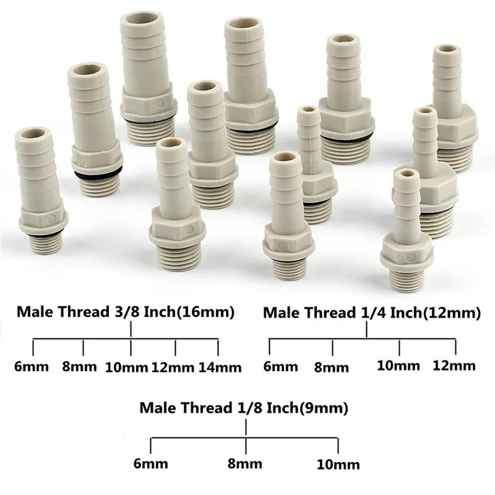 1 шт., пластиковый фитинг для шланга с зазубренным хвостом, 6/8/10/12 мм, адаптер для трубной муфты, новое соединительное соединение