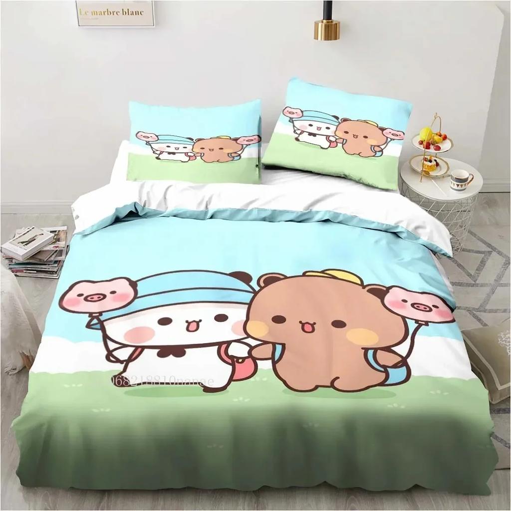 Cute Bubu And Dudu Cartoon Print All Season Twin Bedding Set Comforter Set Bed Duvet Cover Double King Comforter Cover