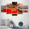 Landscape Canvas Art for Home Decoration Poster Wall Pictures for Living Room Interior Artwork Painting Surf Van Red Car 5 Piece No Frame