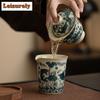 150 мл Handamde Ru Kiln фарфоровая гайвань с японским узором из рыб и водорослей чайная супница крышка для чайника чаша чайный сервиз коллекция кафе