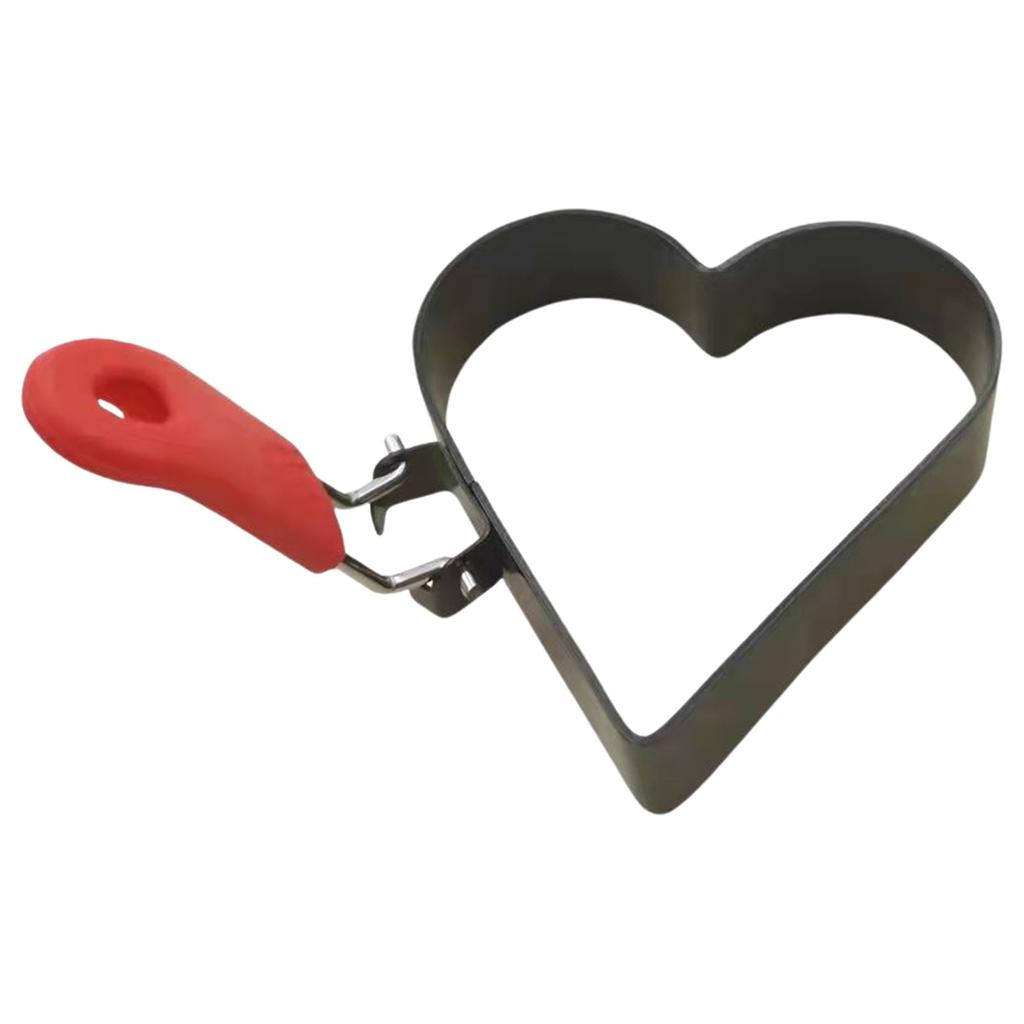 Кольцо для яиц со складной ручкой, кольца для яиц в форме сердца из нержавеющей стали для жарки яиц, английских кексов, приготовления сэндвичей на завтрак, бургеров