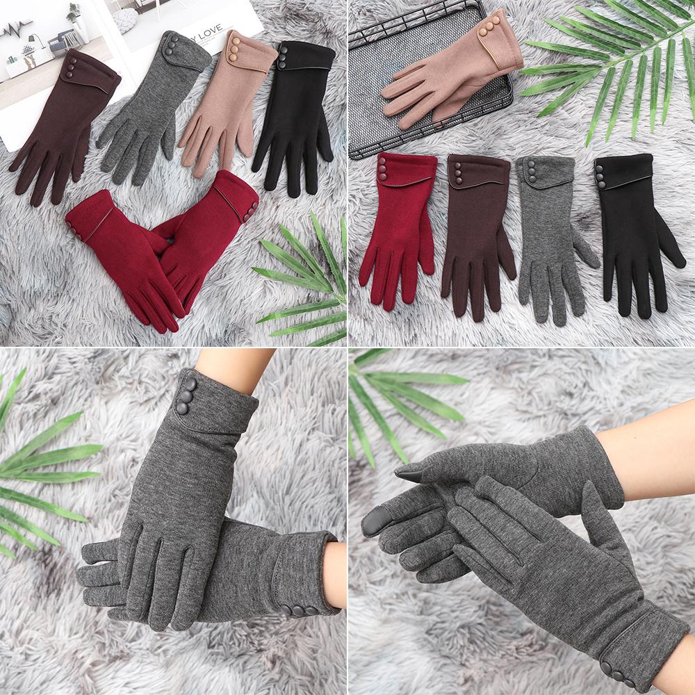 Graceful Thicken Windproof Plus Velvet Touch Screen Gloves Skiing Gloves Driving Mittens