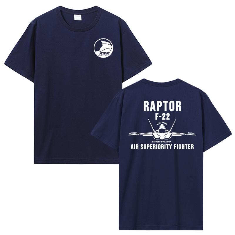 Новая хлопковая футболка с круглым вырезом USAF Raptor F-22 Superior Fighter Графическая футболка Унисекс Топы Футболки Уличная одежда Повседневная Модная футболка