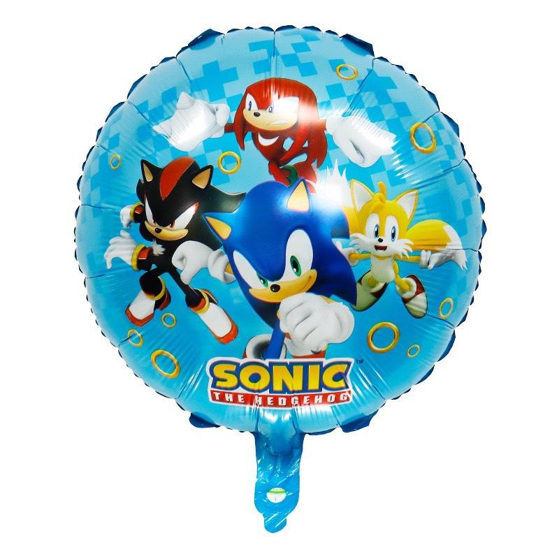 New Cartoon Sonic Balloon Blue Glitter Hedgehog Action Figure Toy Anime Baby Shower Birthday Party Decoration Supplies Kids Toy