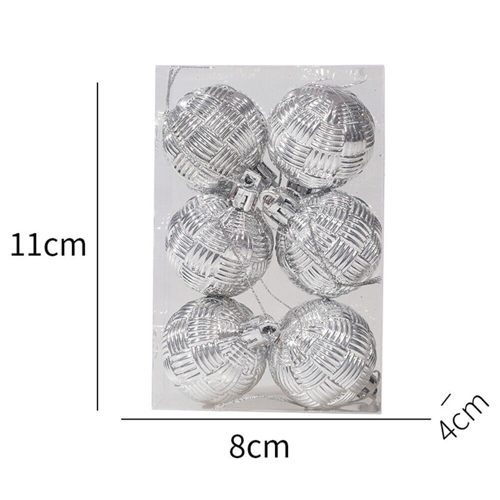 6PCS Christmas Hanging Ball Ornaments Shatterproof Xmas Tree Ornaments Kit Christmas Decorations Balls for Holiday Wedding Party Decor