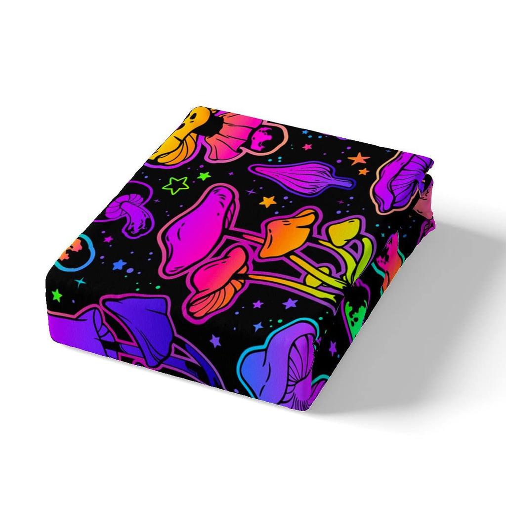 Psychedelic Mushroom Quilt Set Bedding Digital Printing Three-Piece Set For Bedroom Room Kit
