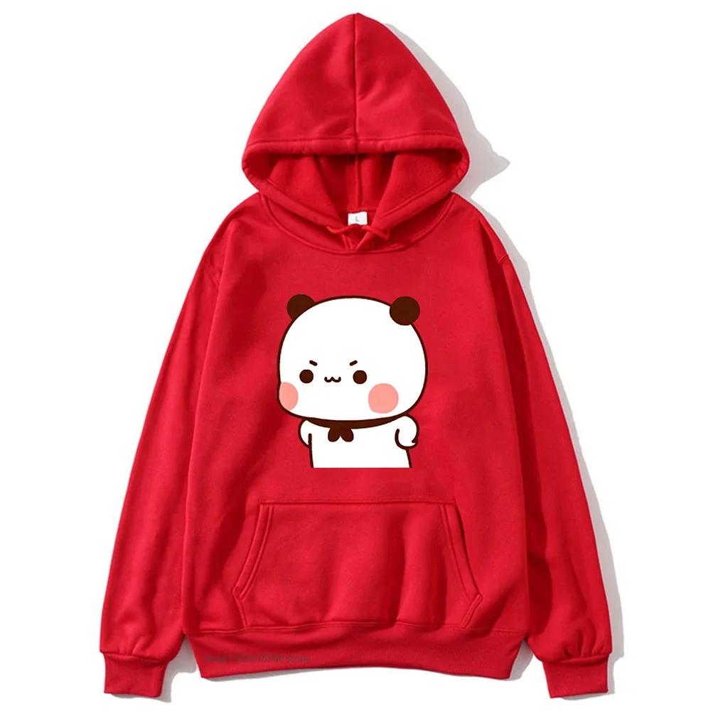 Милый Бубу кричит на Дуду Толстовки для мужской толстовки Женская парная одежда Панда Медведь Повседневные Кавайные топы Флис