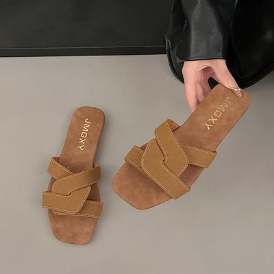 Женские шлепанцы большого размера, новые весенне-летние, модные женские шлепанцы на плоской подошве с перекрестными ремешками, женские прохладные шлепанцы